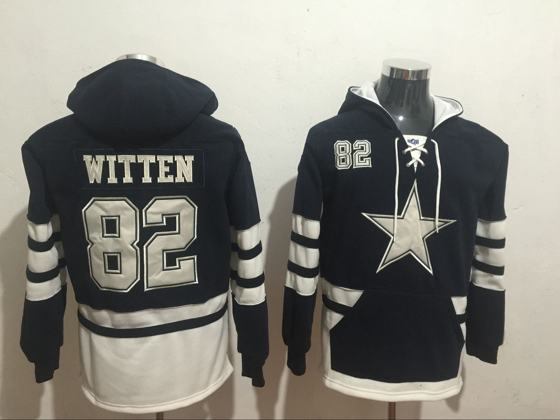 Men NFL Nike Dallas Cowboys #82 Witten blue Sweatshirts